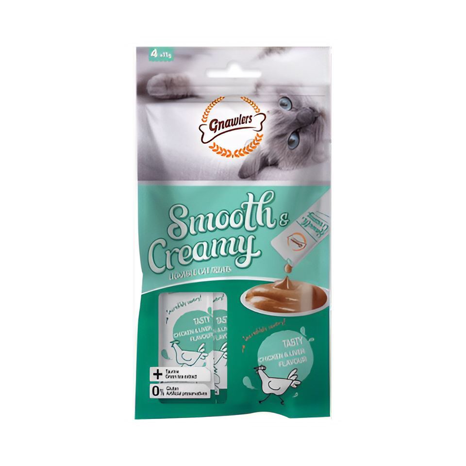Gnawlers Smooth & Creamy lickable cat treats 4*15 gm