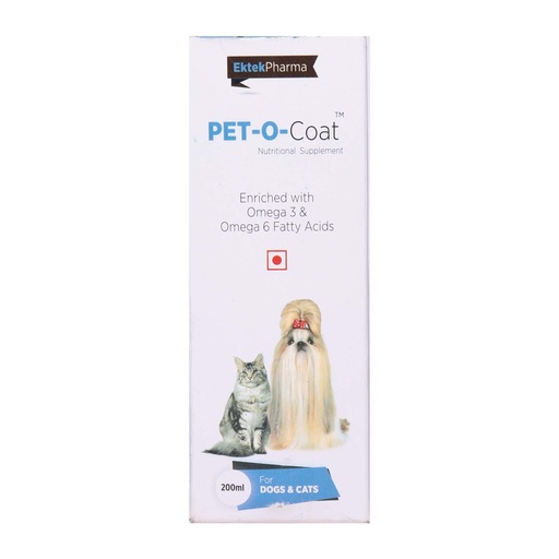 Pet-0-coat omega 3 and 6 supplement 200ml
