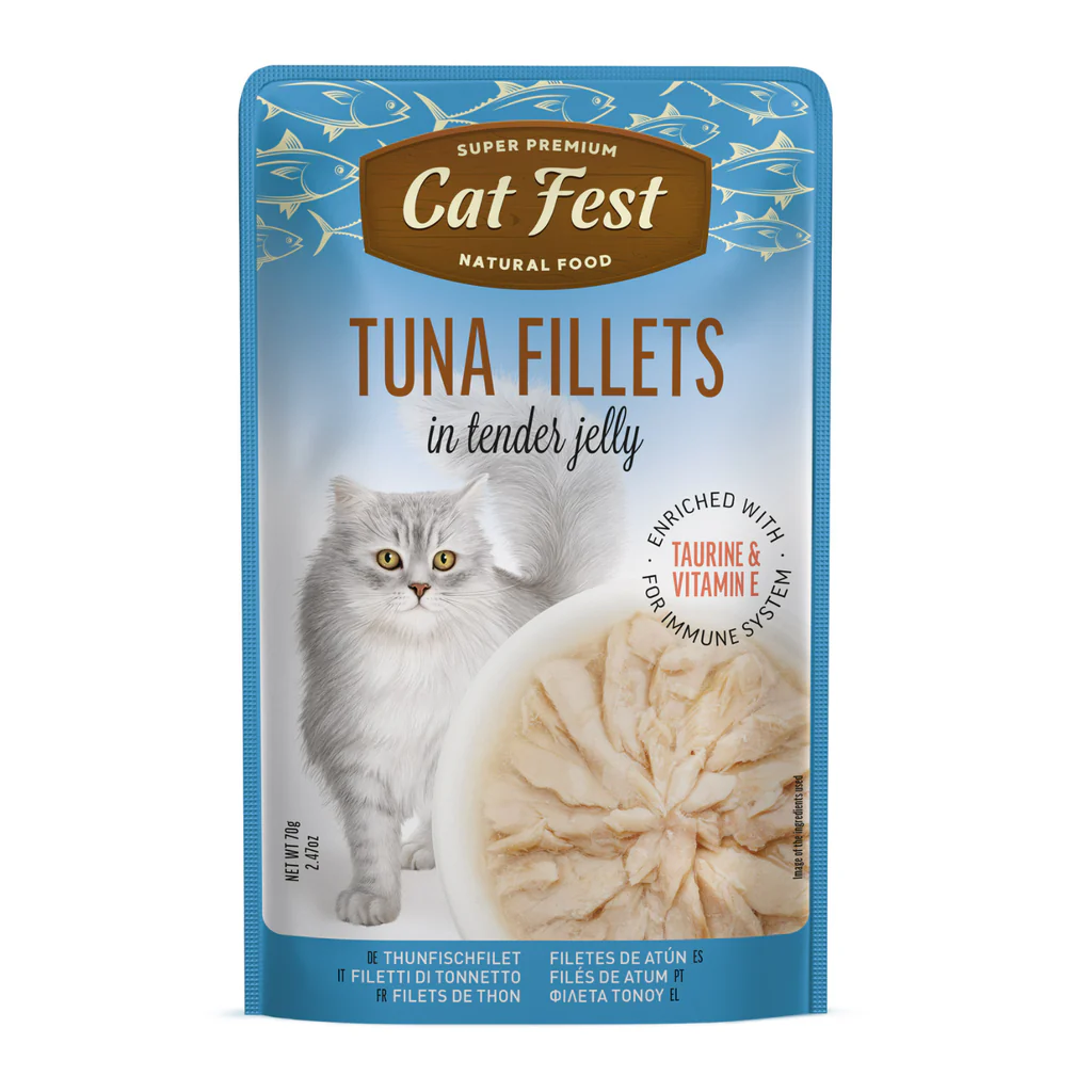 Cat fest tuna fillets in tender jelly 70 gm