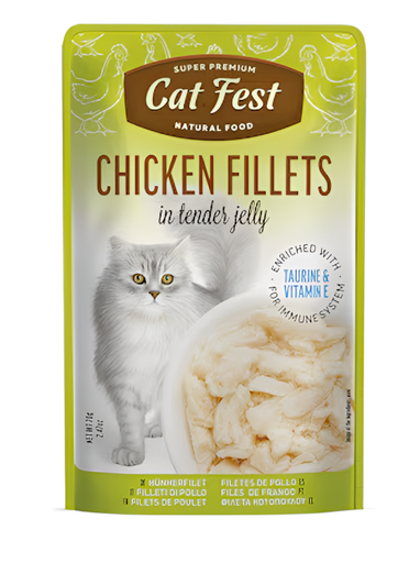 Cat fest chicken fillets in tender jelly 70 gm