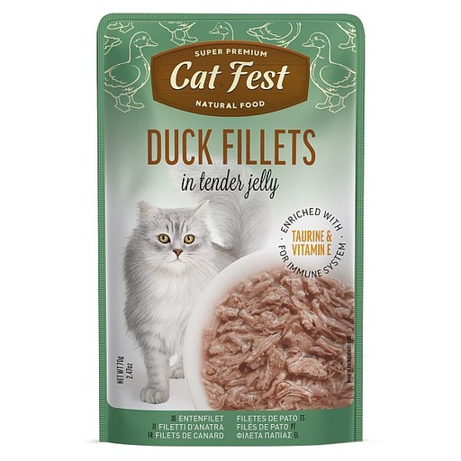 Cat fest duck fillets in tender jelly 70 gm
