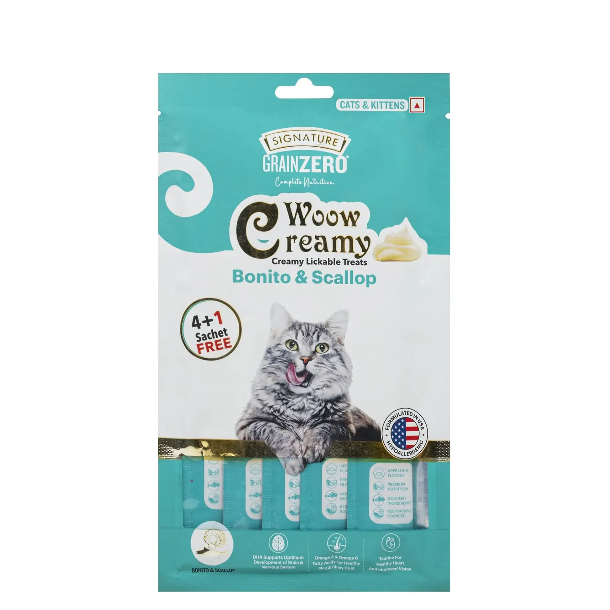 Grainzero Creamy lickable treats Bonito & Scallop Cat and kittens 75 gm