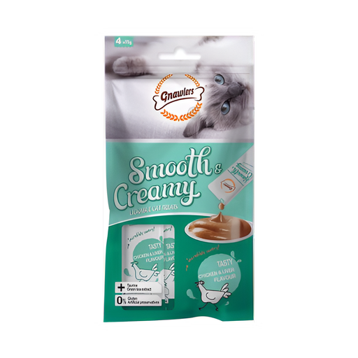 Gnawlers Smooth & Creamy lickable cat treats 4*15 gm
